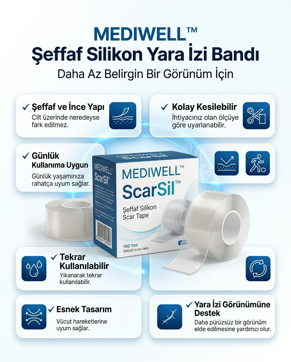 MEDIWELL™ Silikon Yara İzi Bandı